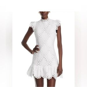 Aqua Mock Neck Lace Shift Dress size XL